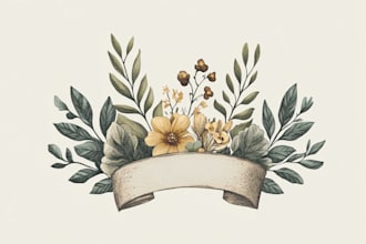do feminine minimalist hand drawn botanical boho logo design