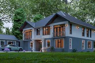 remodel 3d exterior design, farm house, commercial building, interior rendering
