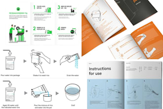 design user manual, product guide, step by step, instruction booklet, design PDF