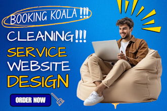 cleaning service website, house, office cleaning, booking koala website