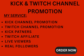 promote your kick and twitch channel promotion to increase visibility