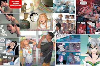 draw as a comic book artist nsfw manga graphic novel illustration cover page