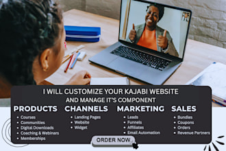 build kajabi website, thinkific, podia, teachable to convert your online course
