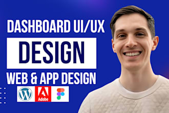 design dashboard web app admin panel saas CRM or software UX UI in figma website