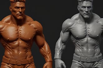 sculpt 3d model, toys, action figure and character for 3d printing and games
