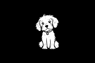 do minimalist dogs, cats, pets cartoon logo