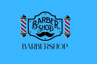 do unique barbershop or minimal logo design