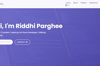 create a clean and responsive portfolio or personal website