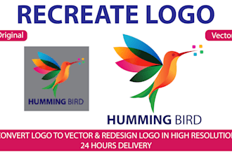 create vector tracing, redraw, recreate, raster logo, redesign