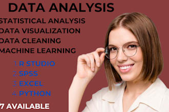 do statistics,data analysis,data visualization in spss,tableau,r,excel,python