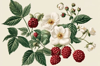 create a beautiful vintage botanical illustration poster