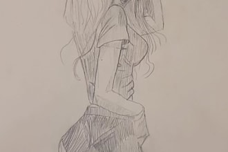do hand pencil drawn portrait of a picture you send me