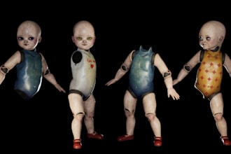 create custom 3d doll model and renders  for print, game or display