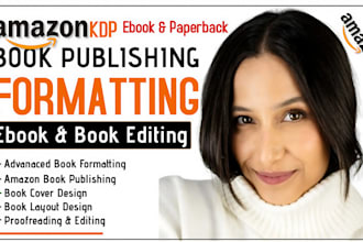do book formatting book layout design for amazon KDP paperback and kindle ebook
