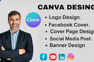 create logo design, cover photo banner design using canva