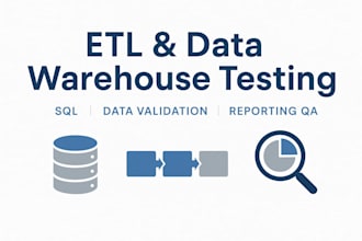 perform data warehouse etl testing, data migration, mdm and end to end testing