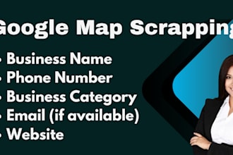 find email address list, scrap google map or business data with email, scraping