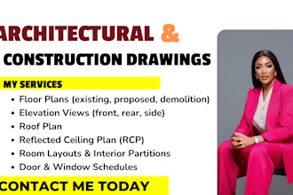 do 2d architectural and construction drawings, structural plan, adu for permit
