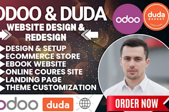 build and customize odoo website, duda website design for ecommerce and business