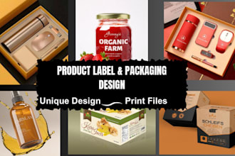 do product packaging box design, custom product label design for your product