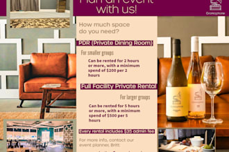 assist with brand development, event planning, marketing, photography and more