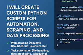 develop python scripts, bots, apis, and automation tools