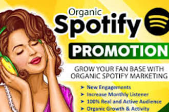 organically spotify monthly listener, playlist promo, spotify album promotion