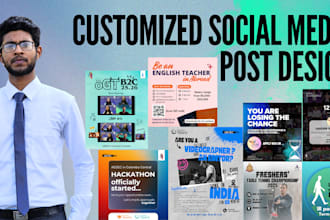 design stunning social media posts flyers posters and thumbnails