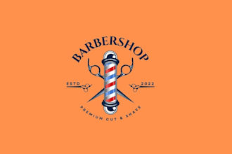 make modern barbershop and beauty salon logo