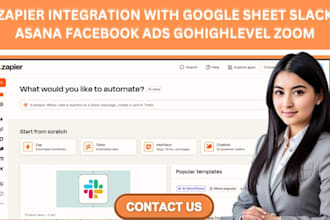 zapier integration with google sheet slack asana facebook ads gohighlevel zoom