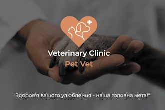 create modern minimalist animal dog pet care veterinary logo with vector files