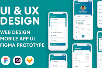 do UI UX design, figma web design, mobile app UI, app prototype