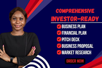 prepare a fundable business plan with financial analysis and a pitch deck