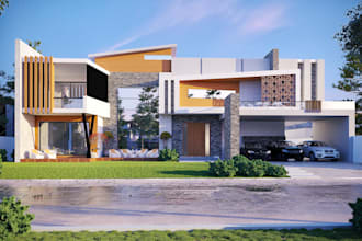 create 3d exterior design, interior design and 3d rendering