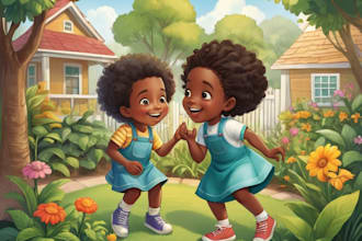 draw african american children story book illustration