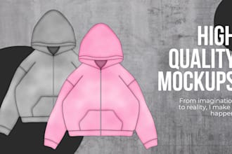 design custom streetwear clothing mockups for hoodies