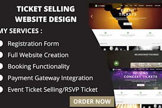 do event website, event ticket website, event management website, party rental