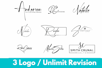 design clickable html email signature handwritten photography estate logo brand
