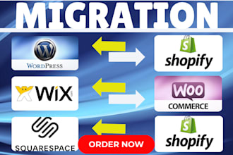 migrate shopify store to wordpress, wix store to wordpress woocommerce migration