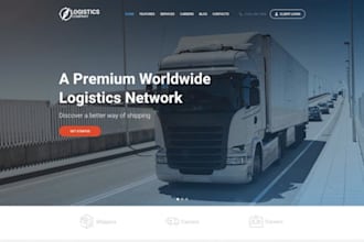 design courier, logistics, trucking, towing, and transportation website