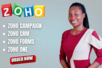setup zoho CRM, zoho books, zoho forms, zoho sites, zoho desk, zoho commerce