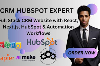 develop full stack CRM website with react next js hubspot zapier and automation