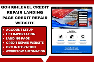 design gohighlevel credit repair landing page automation credit repair website