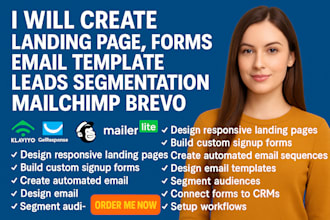 create landing page, forms, email template leads segmentation mailchimp brevo