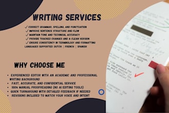 proofread and edit your dutch, french technical content, case study, or book