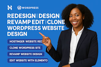 do redesign design hostinger website revamp edit clone wordpress website design