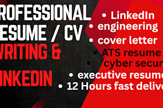 write and update your resume, CV, cover letter, linkedin