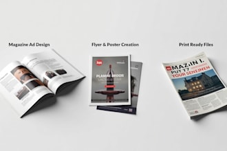 design one page print ad, magazine ad poster, newspaper ad flyer design