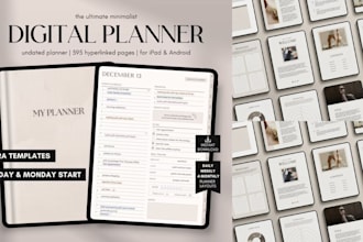 design printable planner, journal, workbook and budget planner on canva