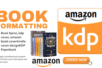 design a professional amazon KDP book cover with spine and back cover